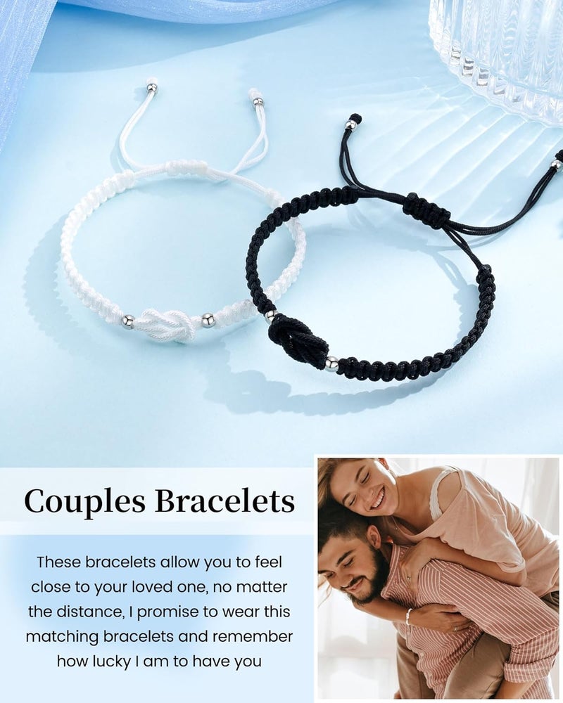 VU100 Matching Bracelets for Couples Bracelets Gifts for Girlfriend Boyfriend Long Distance Relationship Gifts Matching Bracelets Present for Birthday Christmas Anniversary - Image 2